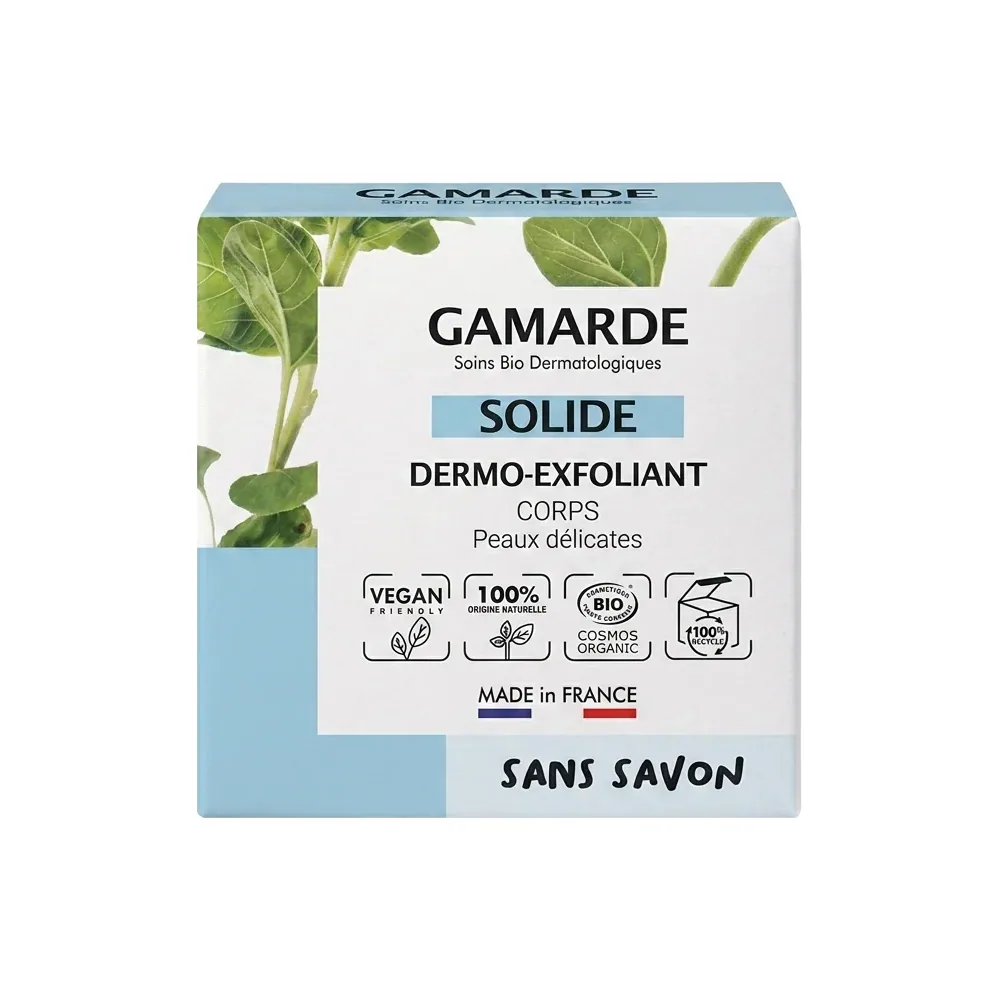 Gamarde – Dermo-Exfoliant Corps Solide – Exfoliation douce pour peaux délicates
