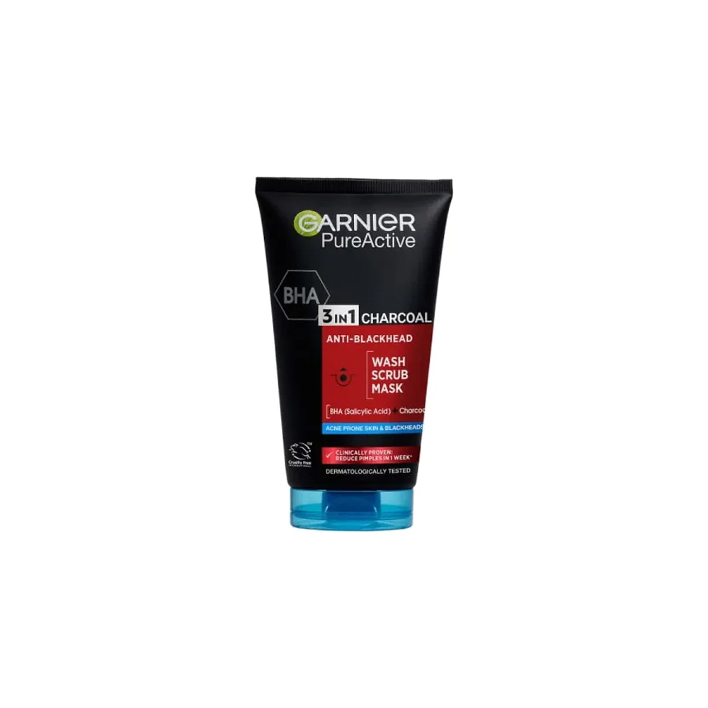 GARNIER Pure Active Nettoyant 3 en 1 Au Charbon Anti-Points 150ml