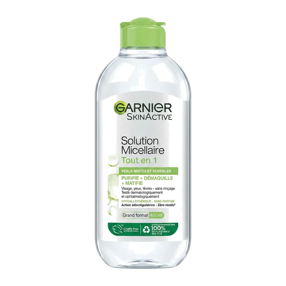 Garnier – Solution Micellaire Tout en 1 – Purifie, démaquille et matifie – 400ml
