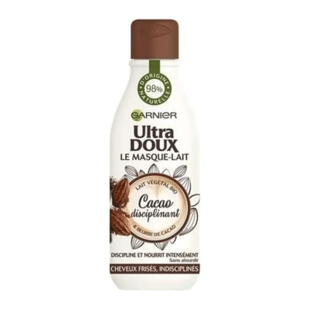 Garnier Ultra Doux Le Masque-Lait 250Ml Cacao Disciplinant Cheveux Frises Indisciplines