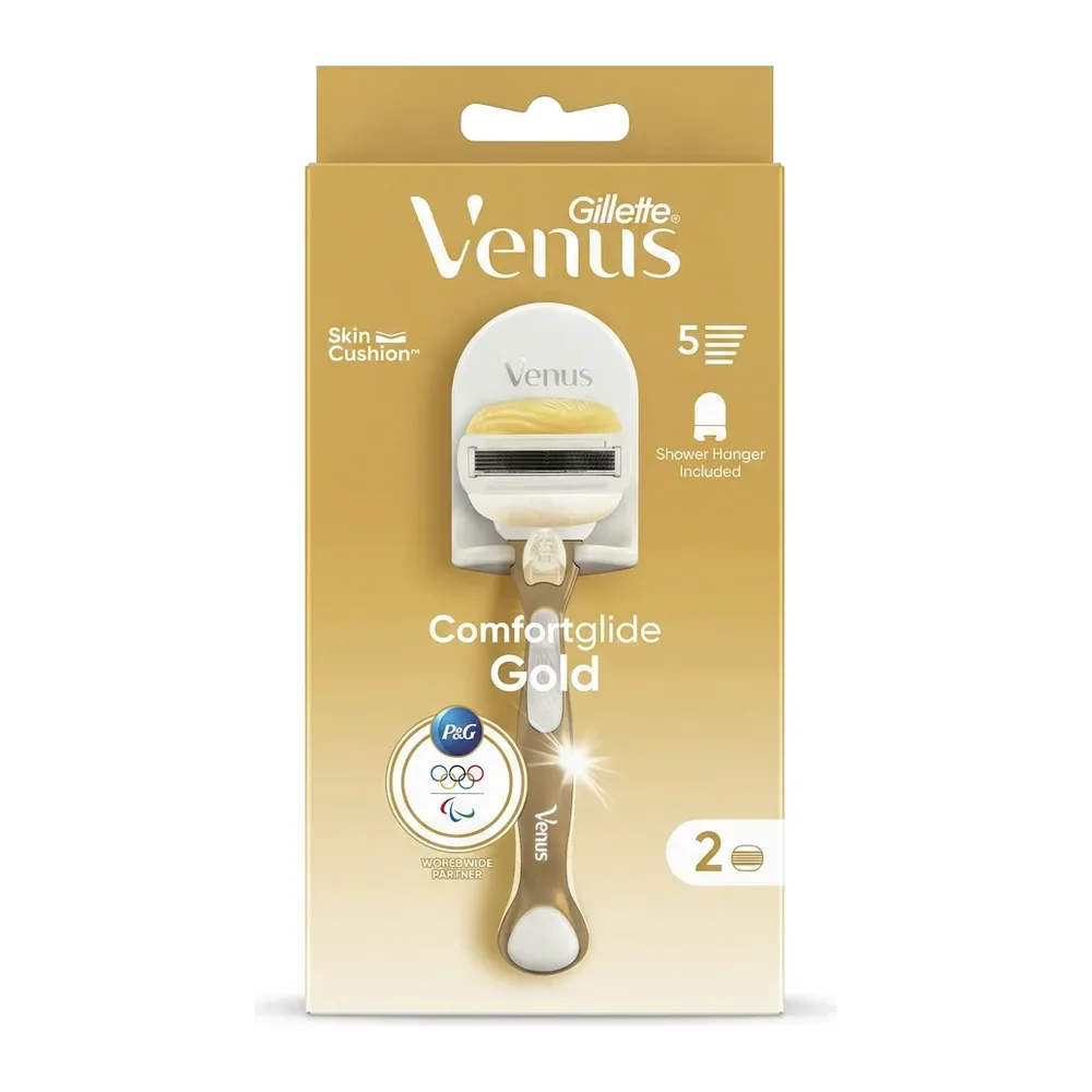 Gillette Venus – Comfortglide Gold – Rasage doux et confortable – 2 cartouches