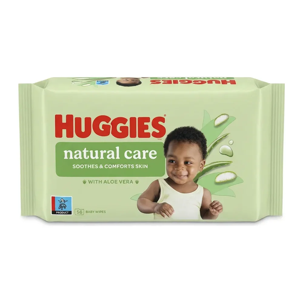 Huggies – Natural Care Baby Wipes – Apaise et protège la peau – 56 unités