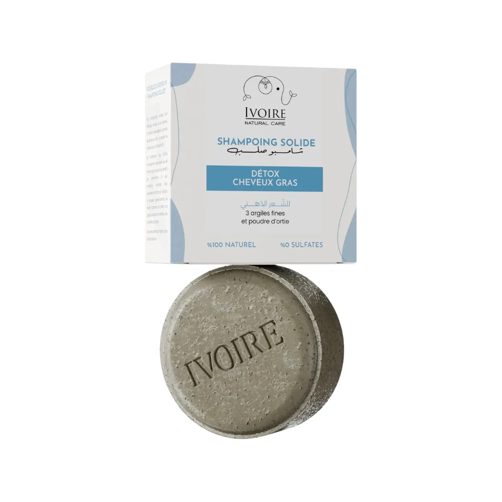 Ivoire Shampoing Solide Detox Cheveux Gras 80g