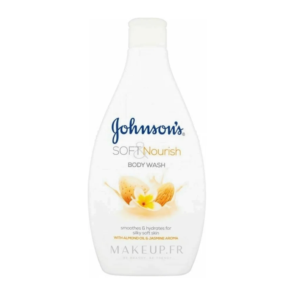 Johnsons Soft Nourish Body Wash 400ml Jasmin Et Huile D’Amande