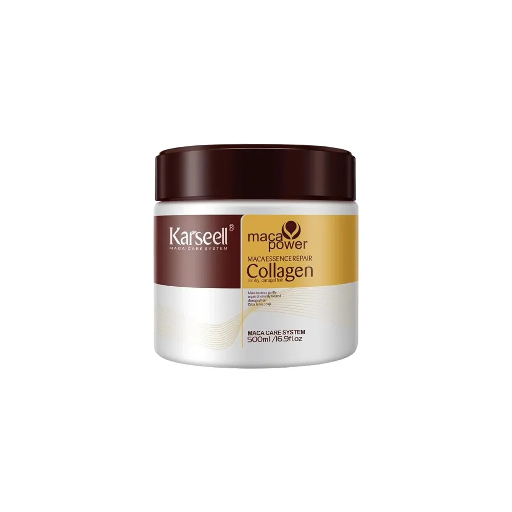 Karseell Traitement capillaire au collagène pour cheveux secs et abîmés, masque capillaire à l’huile d’argan 500 ml