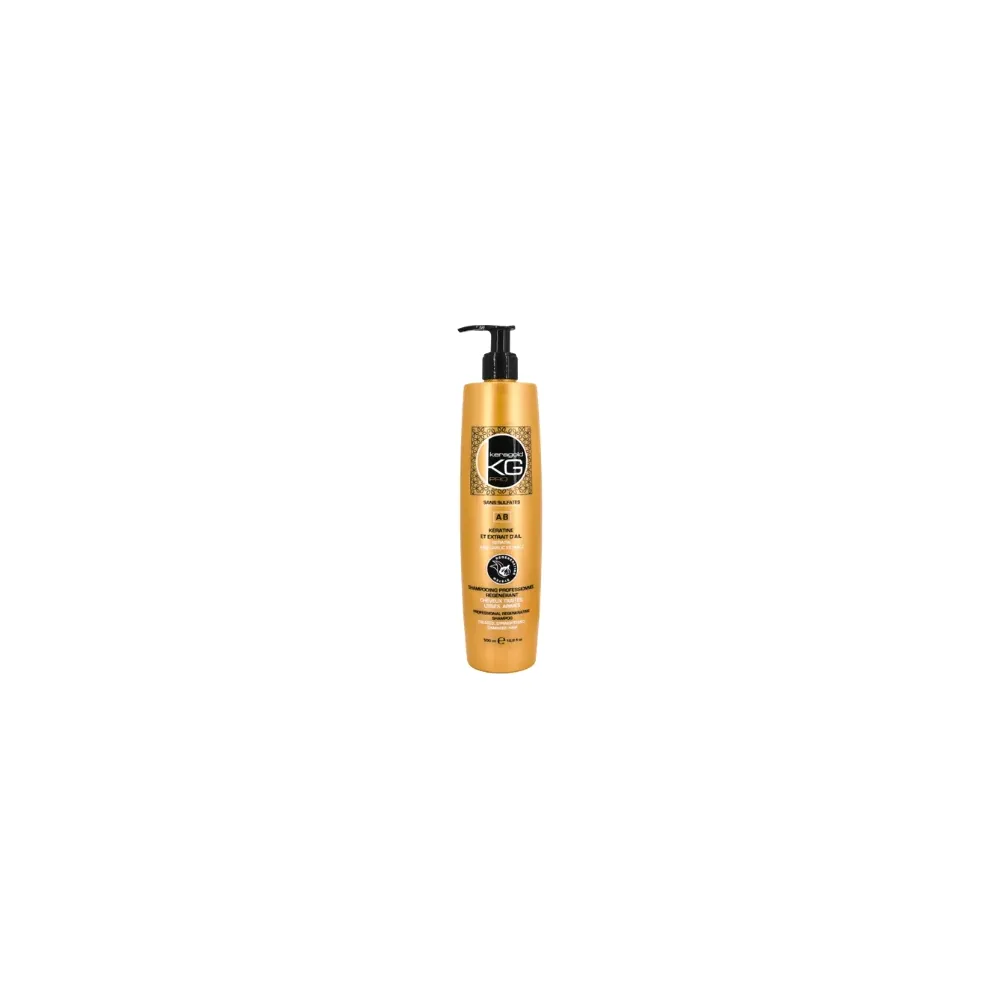 Keragold Shampooing 500Ml Ab Keratine Et Extrait D’Ail Cheveux Traites Lisses Abimes