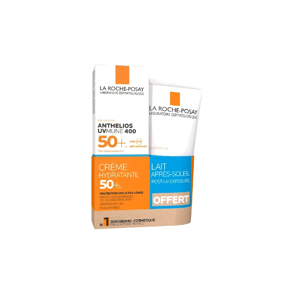 LA ROCHE-POSAY ANTHELIOS UVMUNE 400 SPF50+ Crème Hydratante 50ml+ Lait Après-Soleil Offert