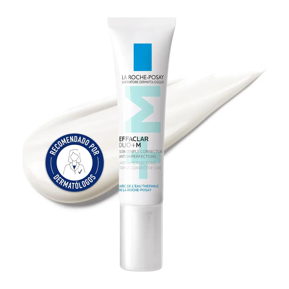 La Roche-Posay, Effaclar Duo+M, Soin Triple Correction Anti-Imperfections, Anti-Marques & Anti-Récidive, Pour Peaux Grasses à Tendance Acnéique 40ml