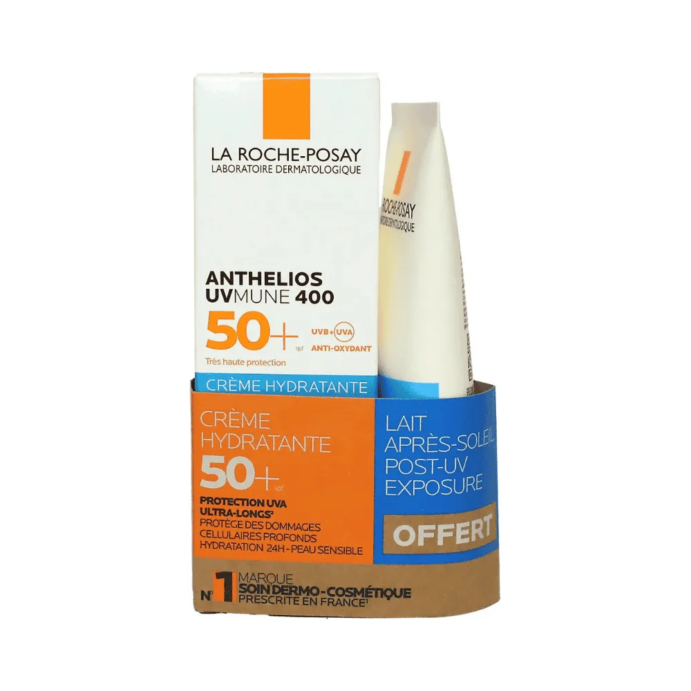La Roche-posay Pack Anthelios Crème Hydratante Spf50+ 50ml + Lrp Lait Aprés Soleil 75ml