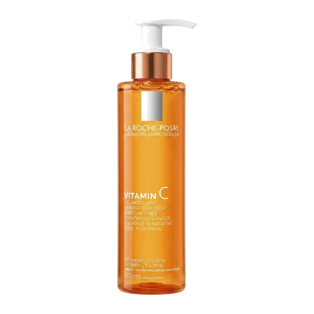 La Roche-Posay – Vitamin C Gel Moussant Renovateur Éclat – Nettoyant Éclat et Pores Affinés – 200 ml