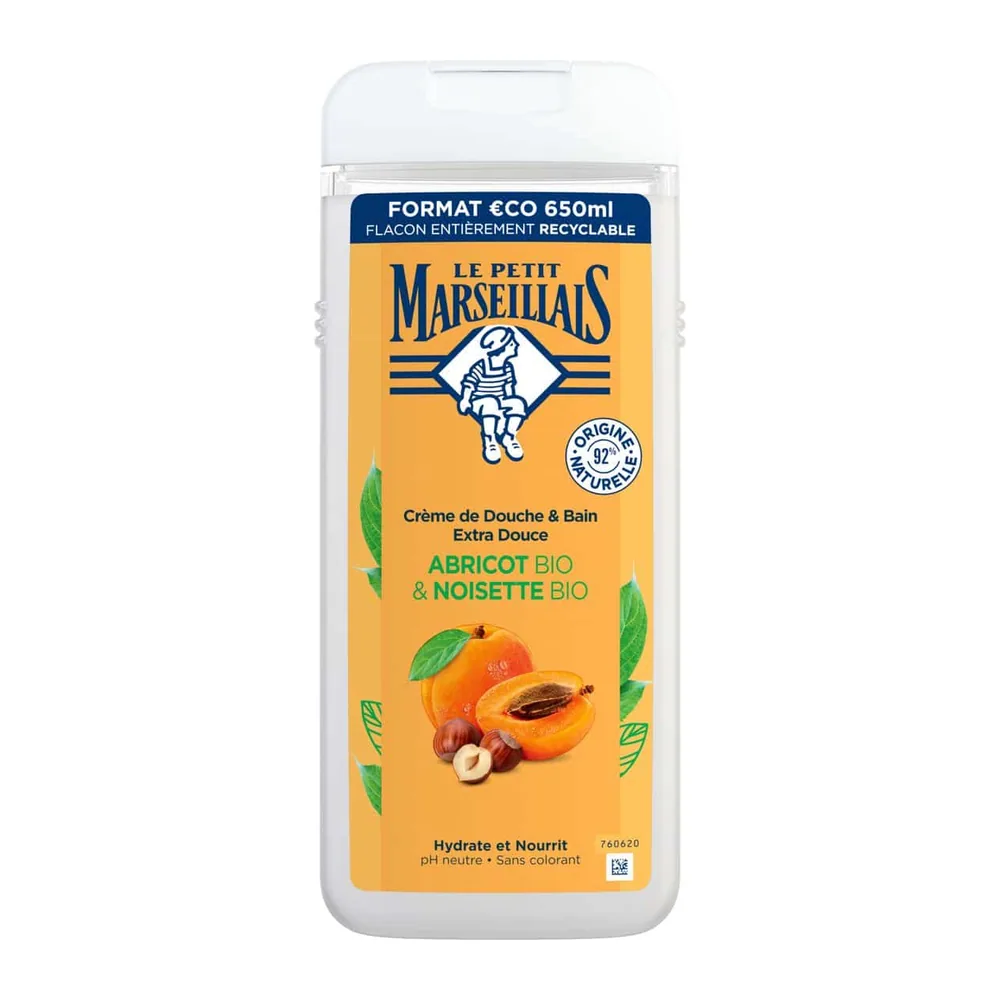 Le Petit Marseillais Crème de Douche & Bain Extra Douce Abricot BIO & Noisette BIO