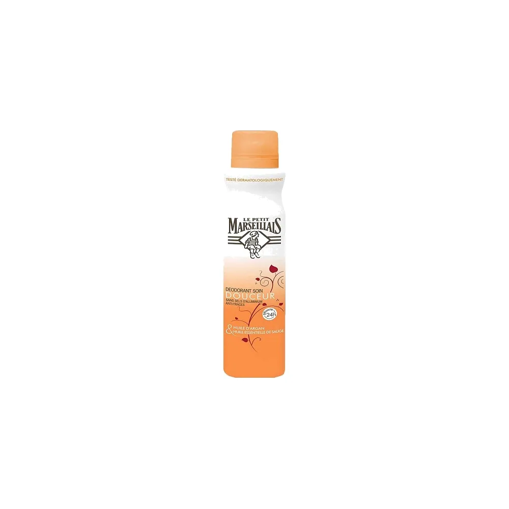 LE PETIT MARSEILLAIS Déodorant Soin Douceur Huile d’Argan et Huile essentielle de Sauge 200ml