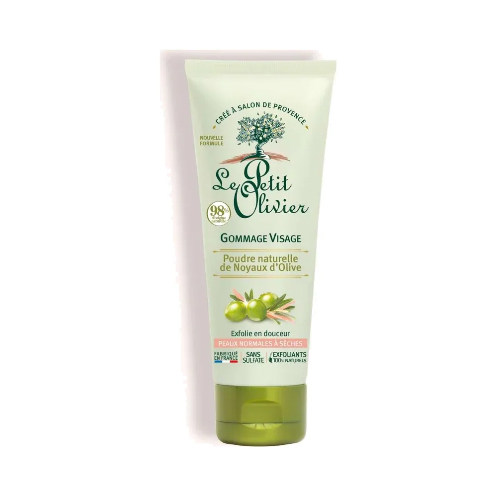 Le Petit Olivier Gommage Visage au Poudre Naturelle de Noyaux d’Olive 75ml