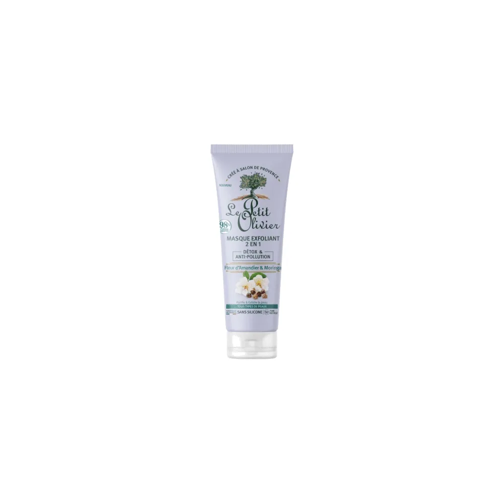 Le Petit Olivier Masque Exfoliant 2en1 Fleur D’Amandier&moringa 75ml