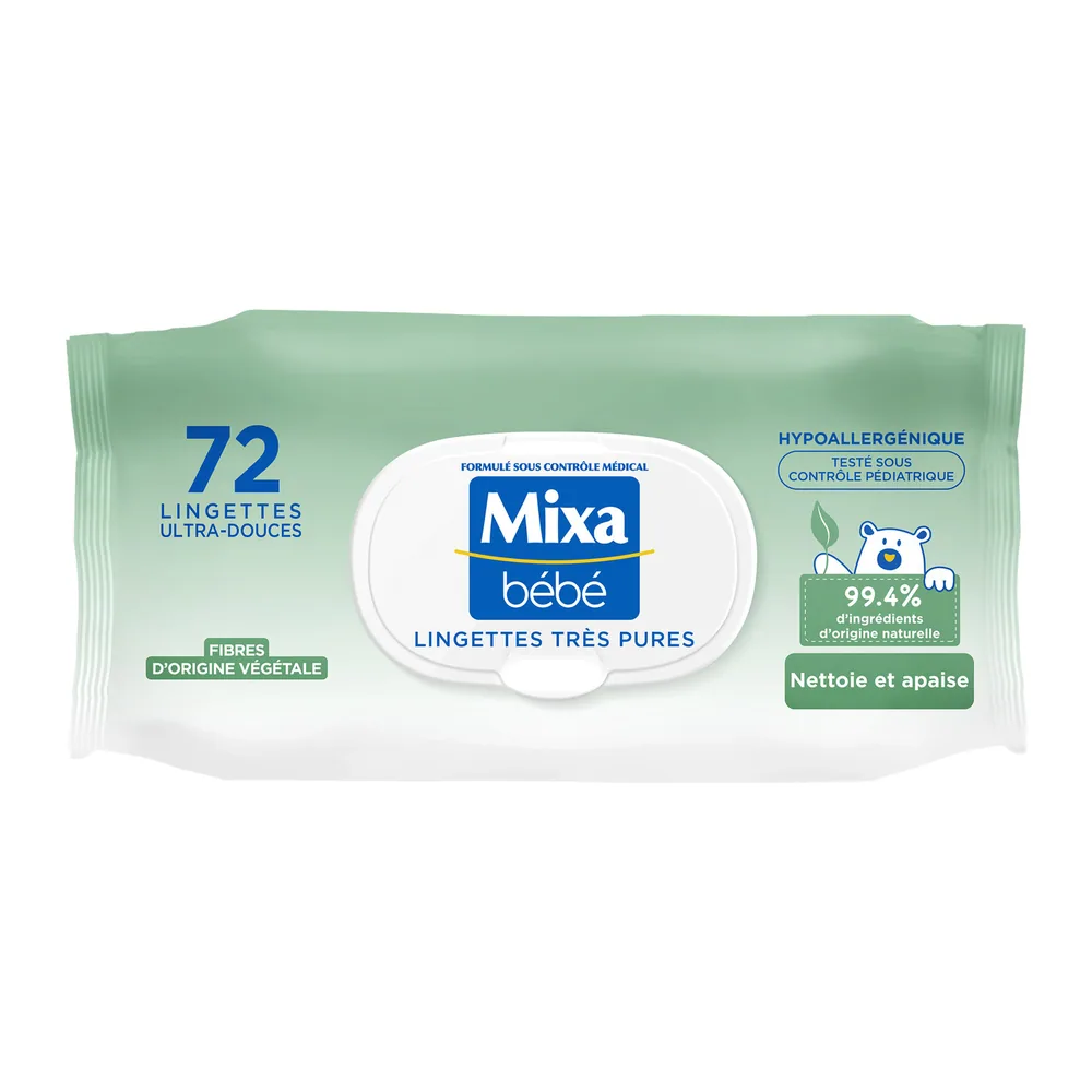 lingettes Mixa Bébé « Très Pures » 72 Lingettes.