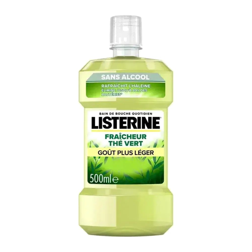 Listerine Fraicheur Thé Vert Bain De Bouche Gout Plus Léger 500ml