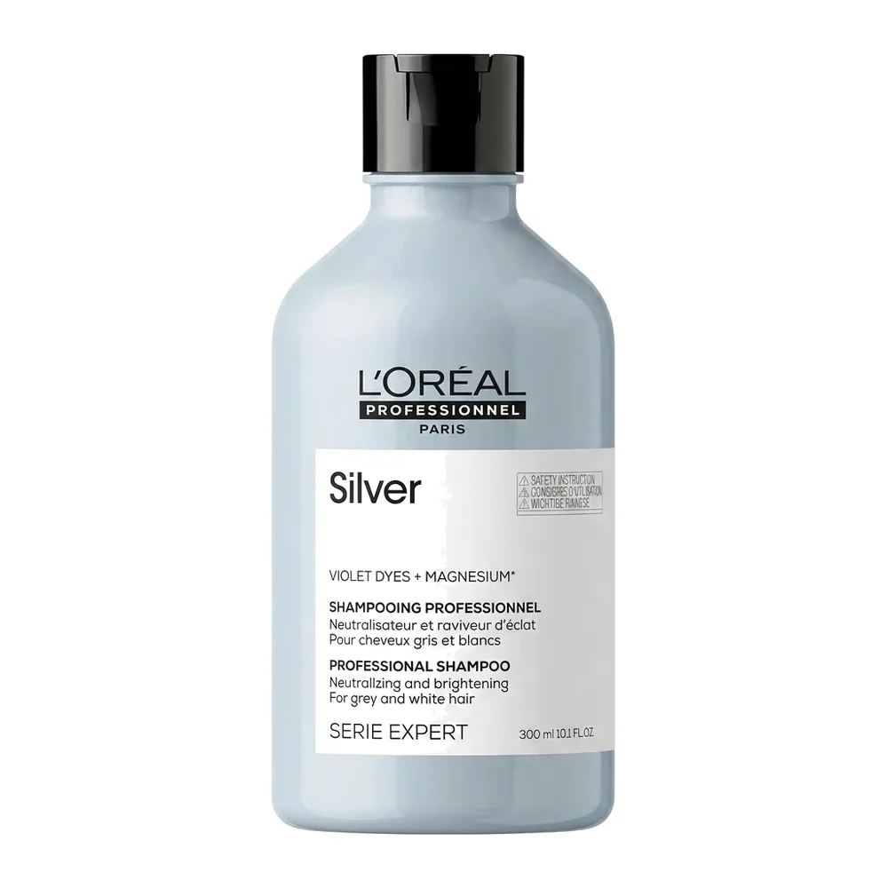 L’ORÉAL PROFESSIONNEL – Silver – Neutralise et ravive l’éclat des cheveux gris et blancs – 300 ml