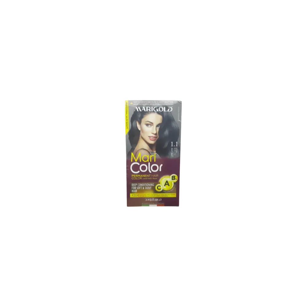 Mari Coloration Permanent Hair Color 1.1 Noir Bleute