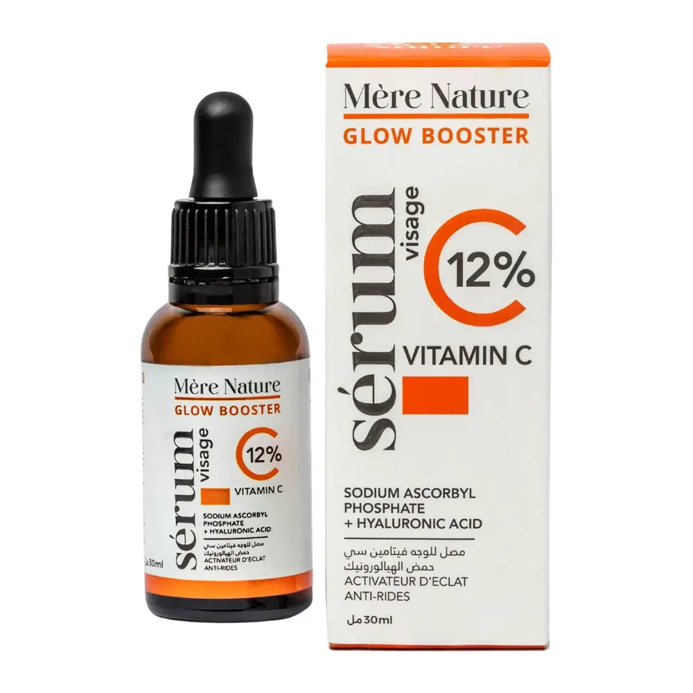 Mere Nature Glow Booster Serum Visage Vitamine C 12%