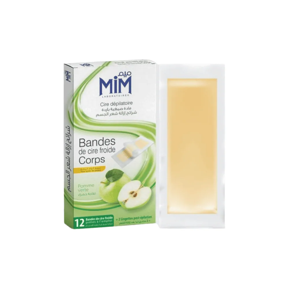 Mim Bandes De Cire Froide Corps Pomme Verte 12 Pcs