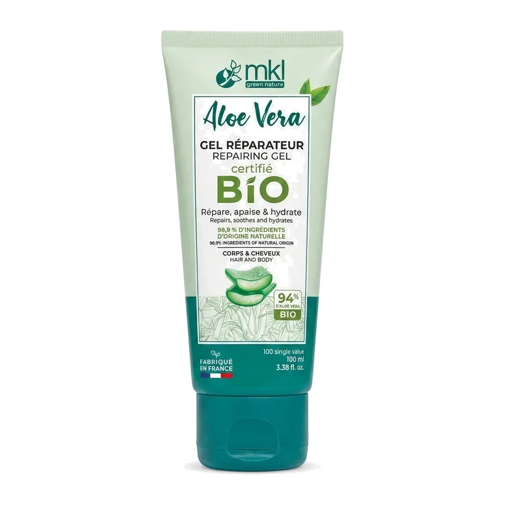 MKL Green Nature – Gel Réparateur Aloe Vera – Réparateur, Apaisant et Hydratant – 100 ml