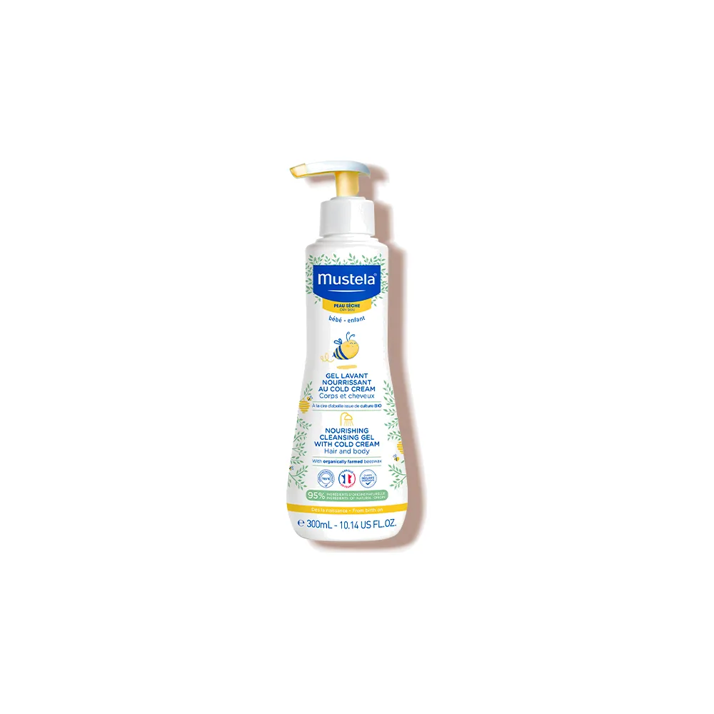 MUSTELA GEL LAVANT NOURISSANT AU COLD CREAM corps et cheveux PEAU SECHE 300ml