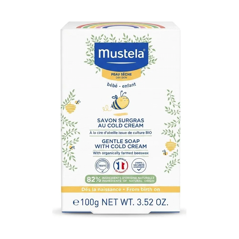 Mustela – Savon Surgras au Cold Cream – Nettoyage Doux et Nourrissant – 100g