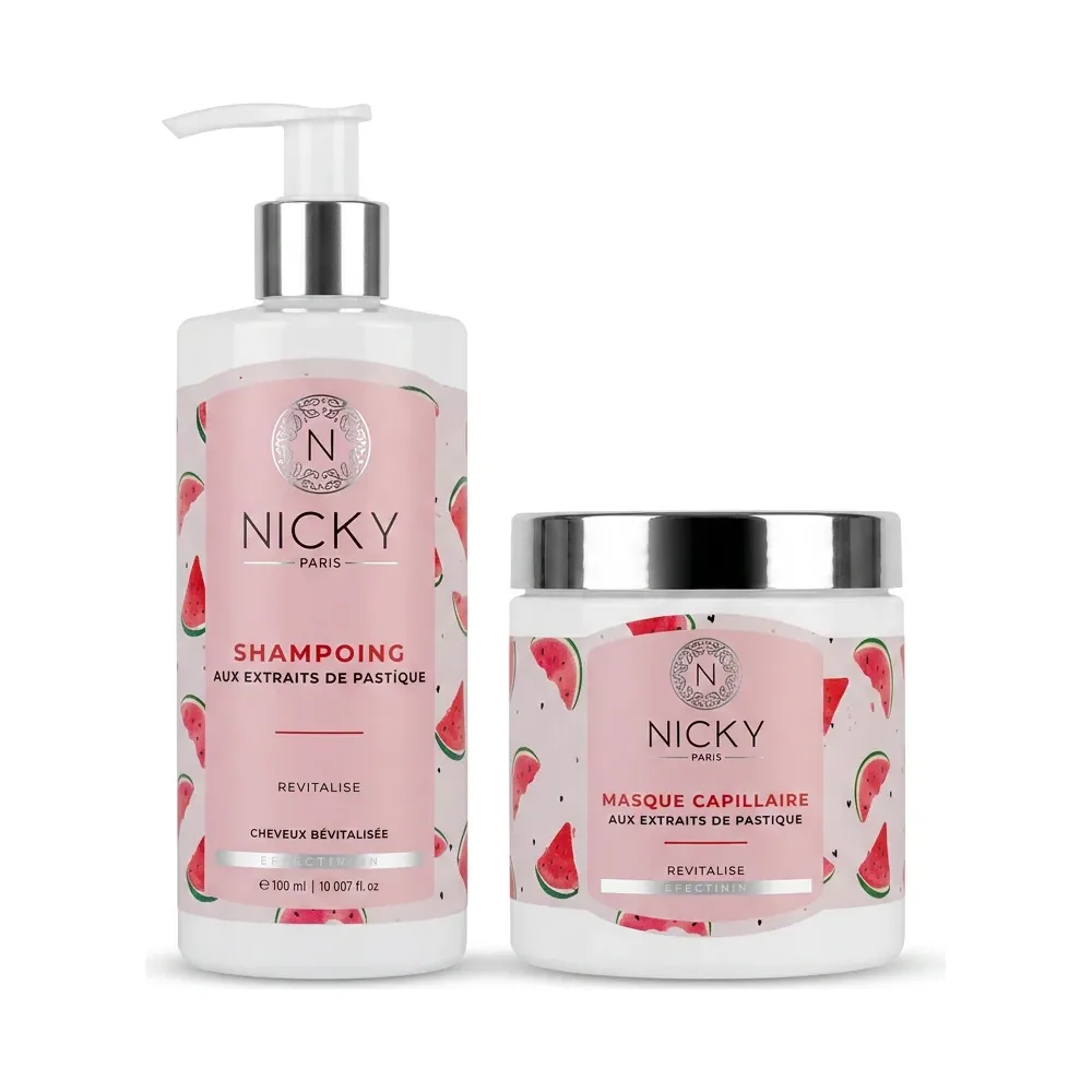 Nicky Paris – Shampoing Revitalise aux Extraits de Pastèque – Cheveux Dévitalisés – 300ml