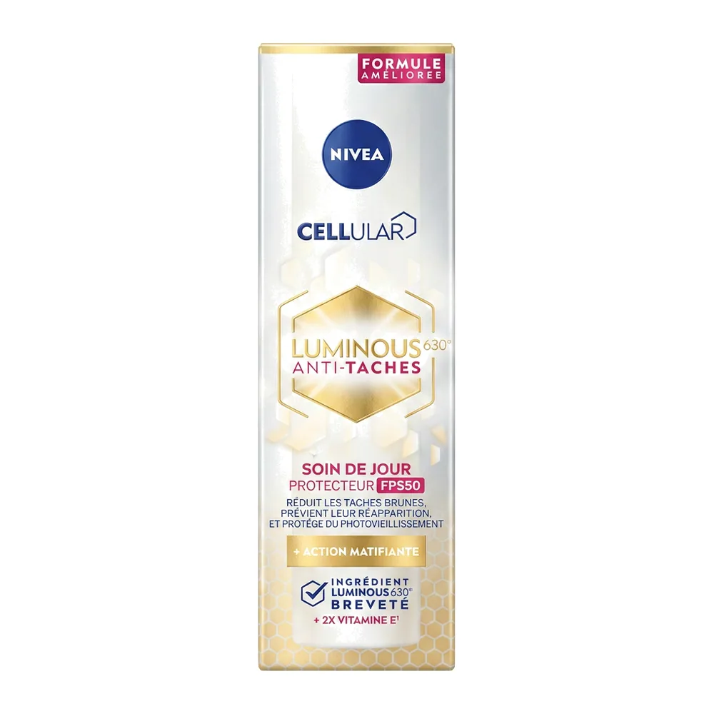 NIVEA – CELLULAR LUMINOUS630 ANTI-TACHES SOIN DE JOUR PROTECTEUR FP550 – Réduit et prévient les taches brunes – Contenance non visible
