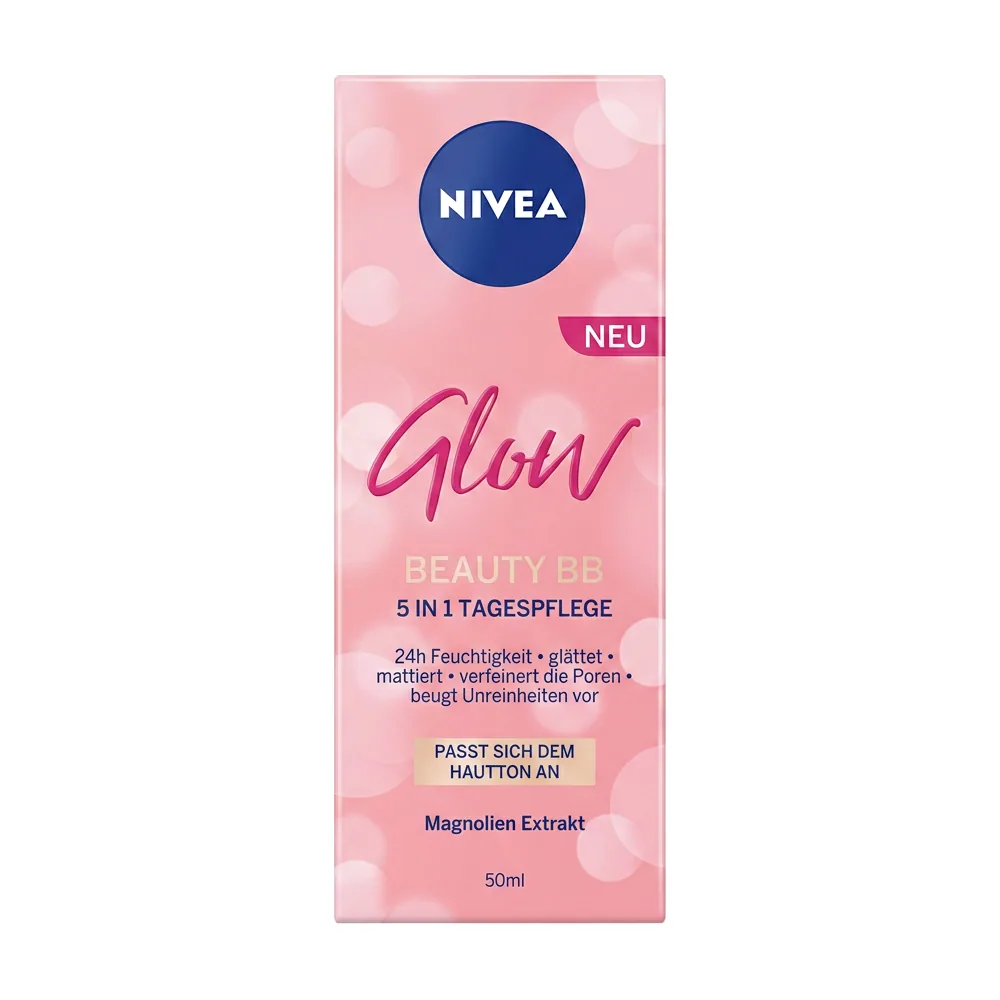 NIVEA – Glow Beauty BB 5 in 1 Tagespflege – Hydratation, lissage des pores et matité – 50ml