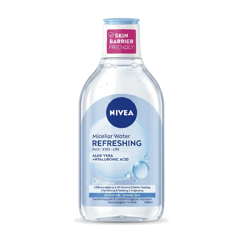 NIVEA – Micellar Water REFRESHING – Démaquillage Doux Visage, Yeux et Lèvres – 400ml