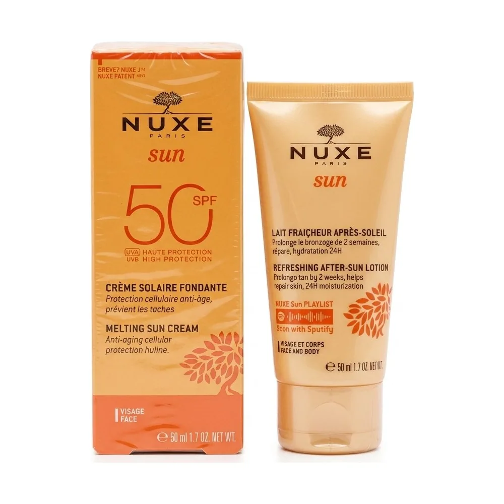 NUXE – CRÈME SOLAIRE FONDANTE SPF 50 – Protection cellulaire anti-âge et anti-taches – 50 ml