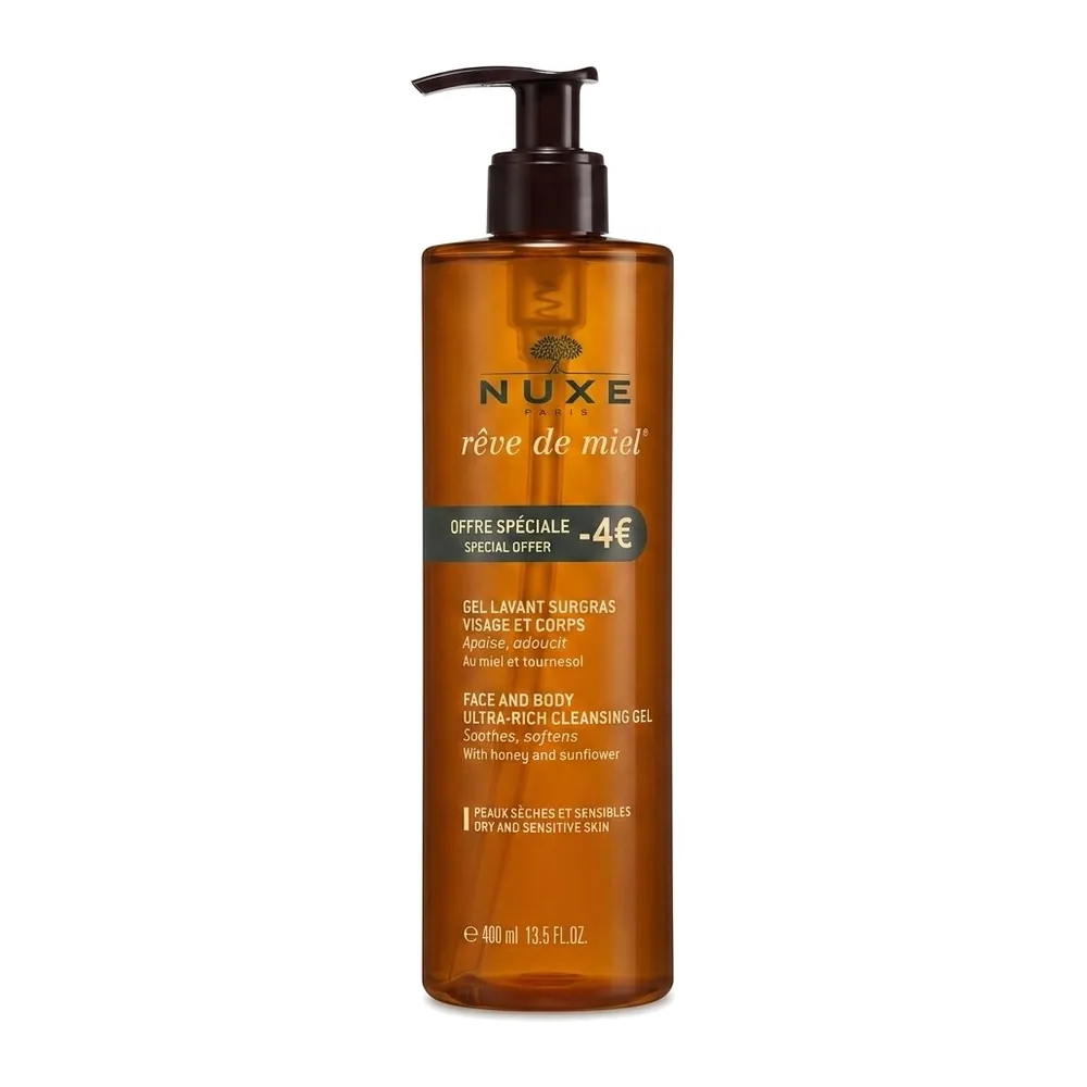 NUXE – rêve de miel – Gel Lavant Surgras Apaisant – 400ml