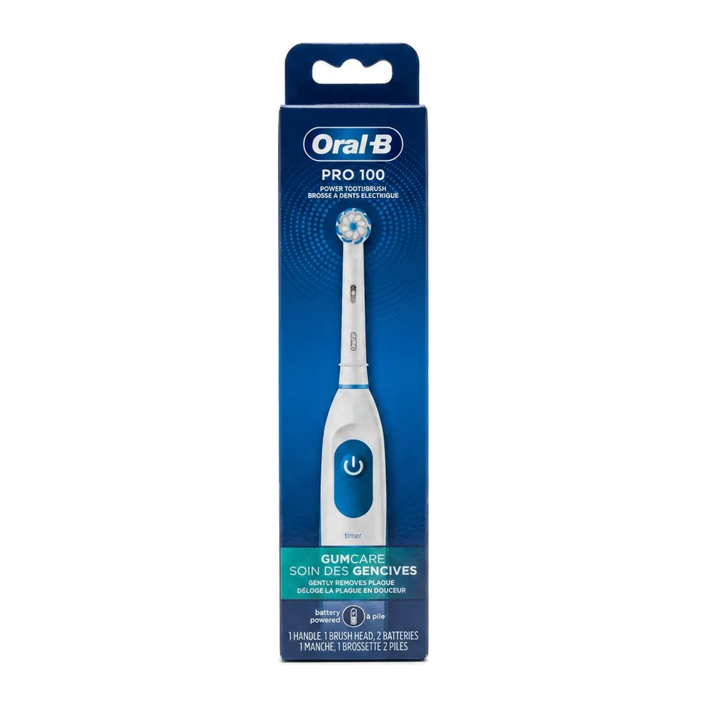 Oral-B – PRO 100 Gumcare – Soin des gencives – 1 manche, 1 brossette, 2 piles