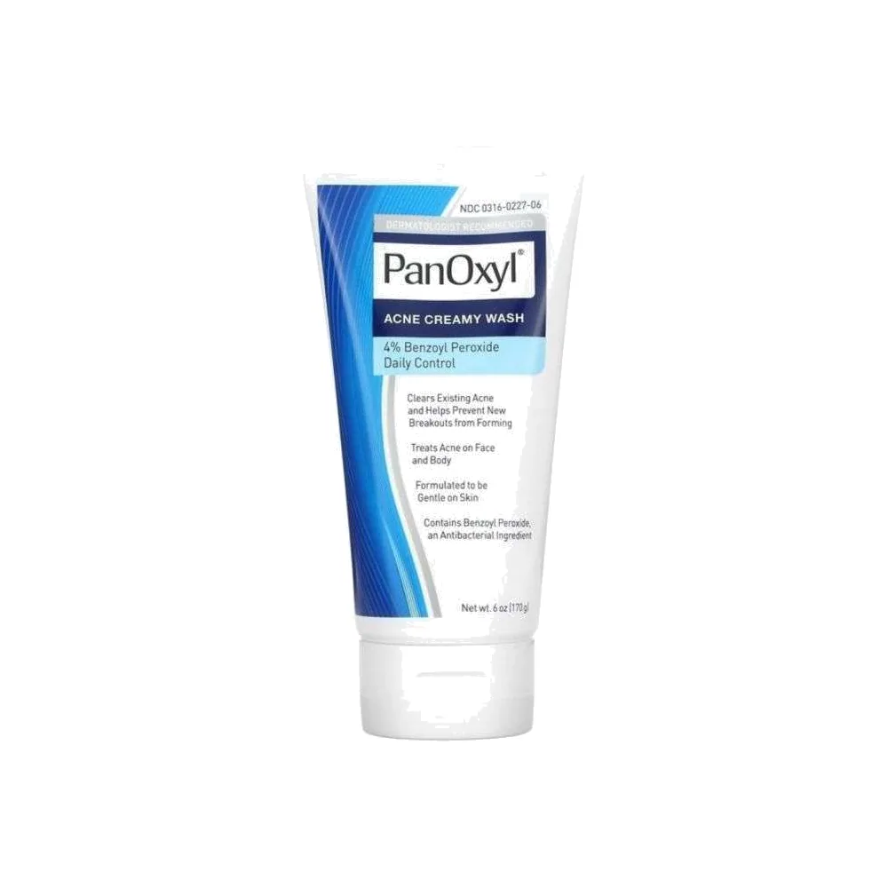 PanOxyl, Nettoyant crémeux contre l’acné, Contrôle quotidien, Peroxyde de benzoyle à 4 %, 170 g