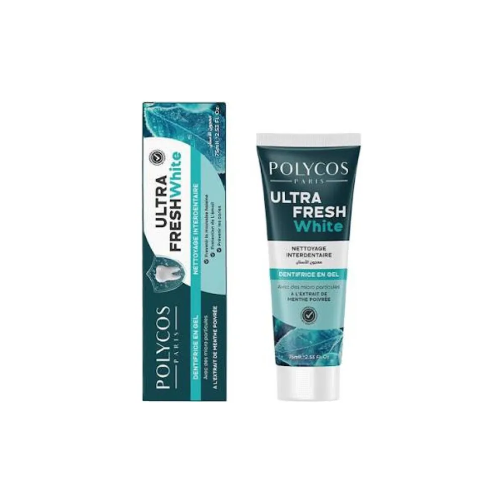 Polycos Dentifrice Charbon Actif Ultra Fresh White 75ml