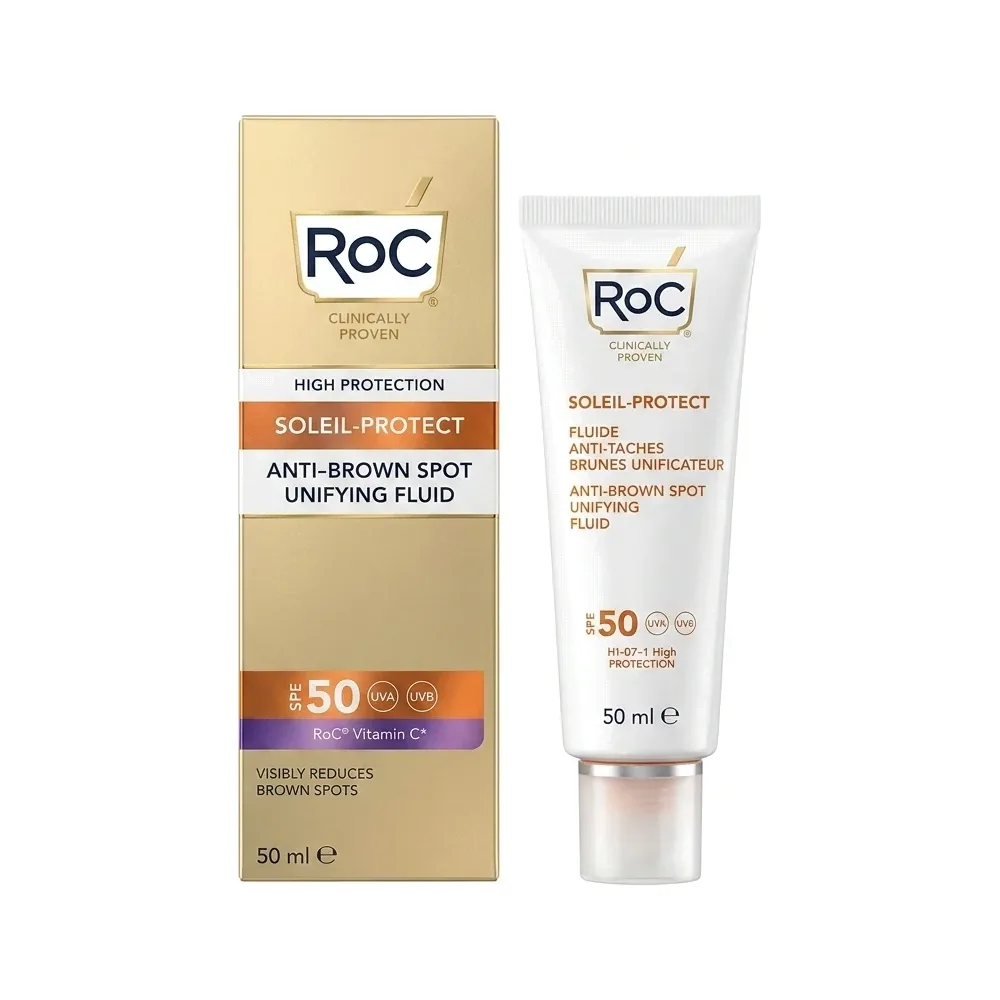 RoC – Soleil-Protect Anti-Brown Spot Unifying Fluid – Protection UV et réduction des taches brunes – 50 ml e
