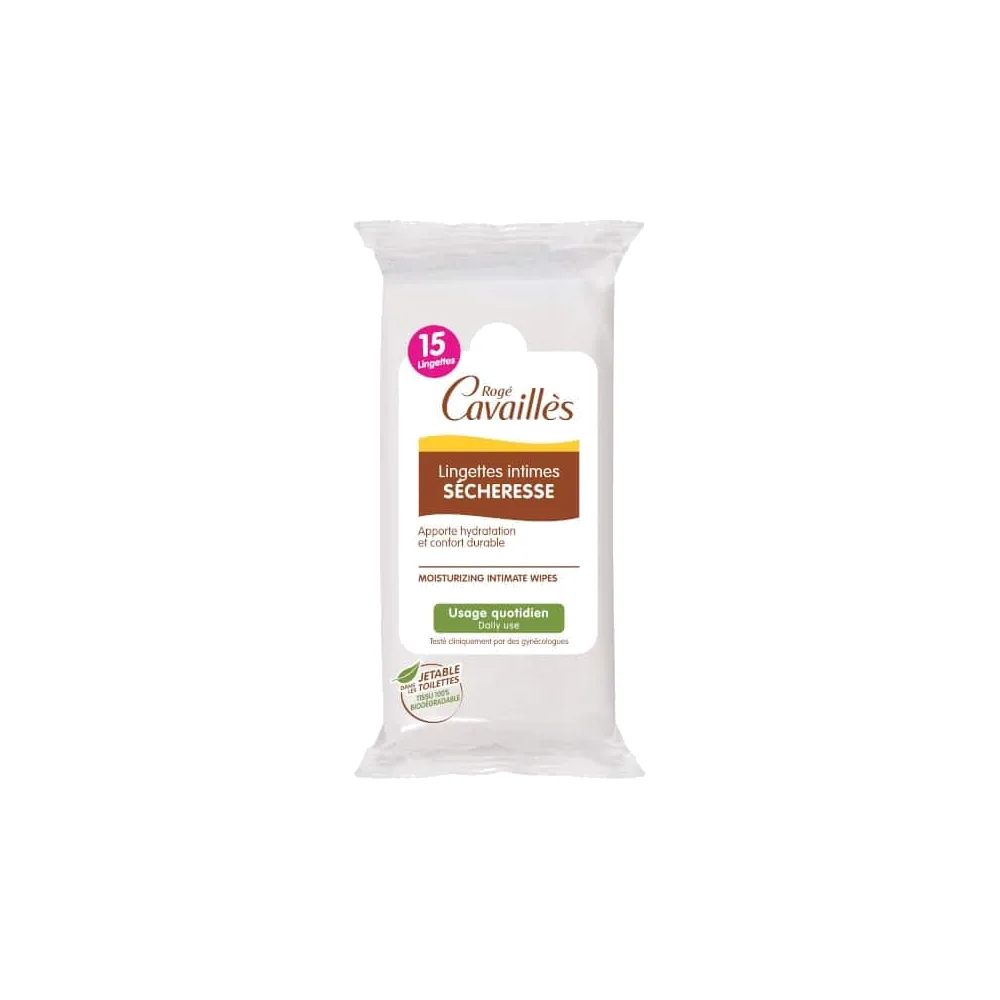 Rogé Cavaillès Lingettes Intimes Sécheresse 15 Lingettes