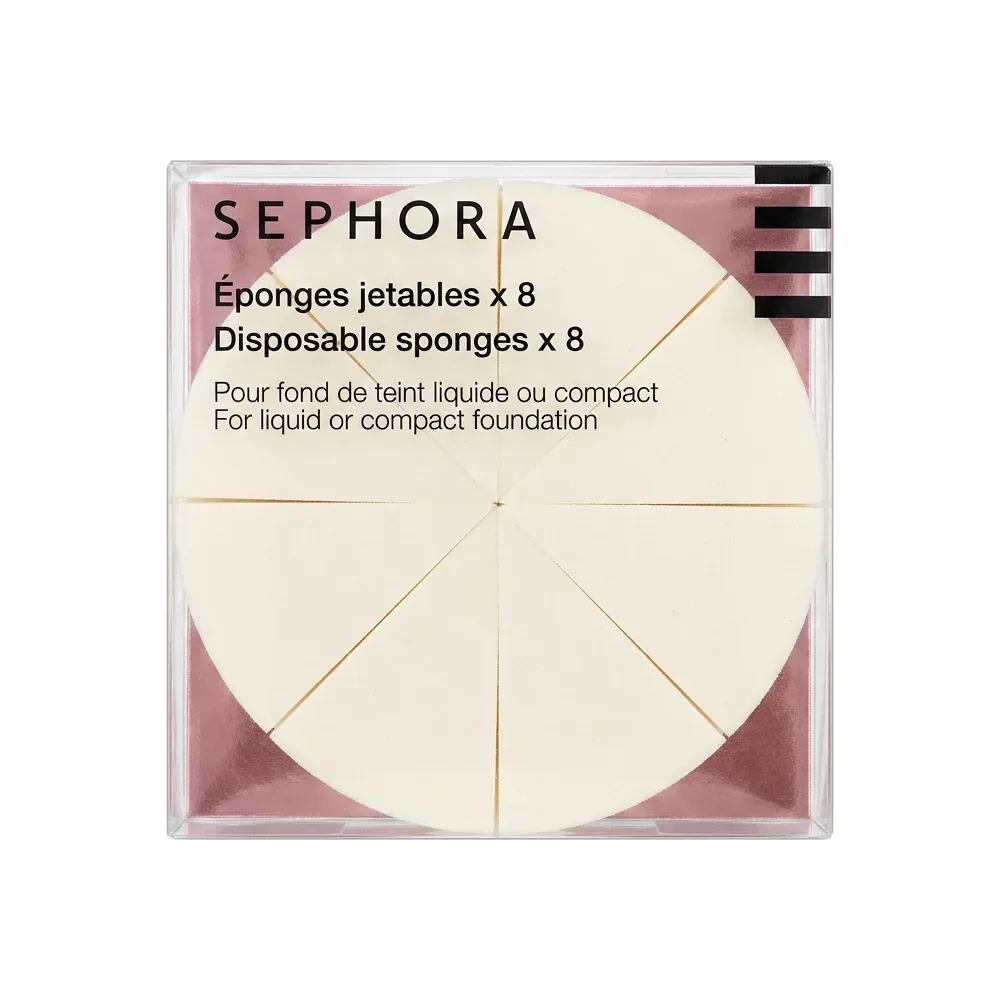 SEPHORA – Éponges jetables – Pour fond de teint liquide ou compact – 8 éponges