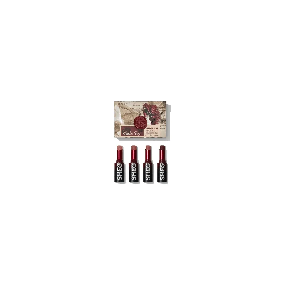 Sheglam Dynamatte Boom Long-Lasting Matte Lipstick Ember Rose Set X4
