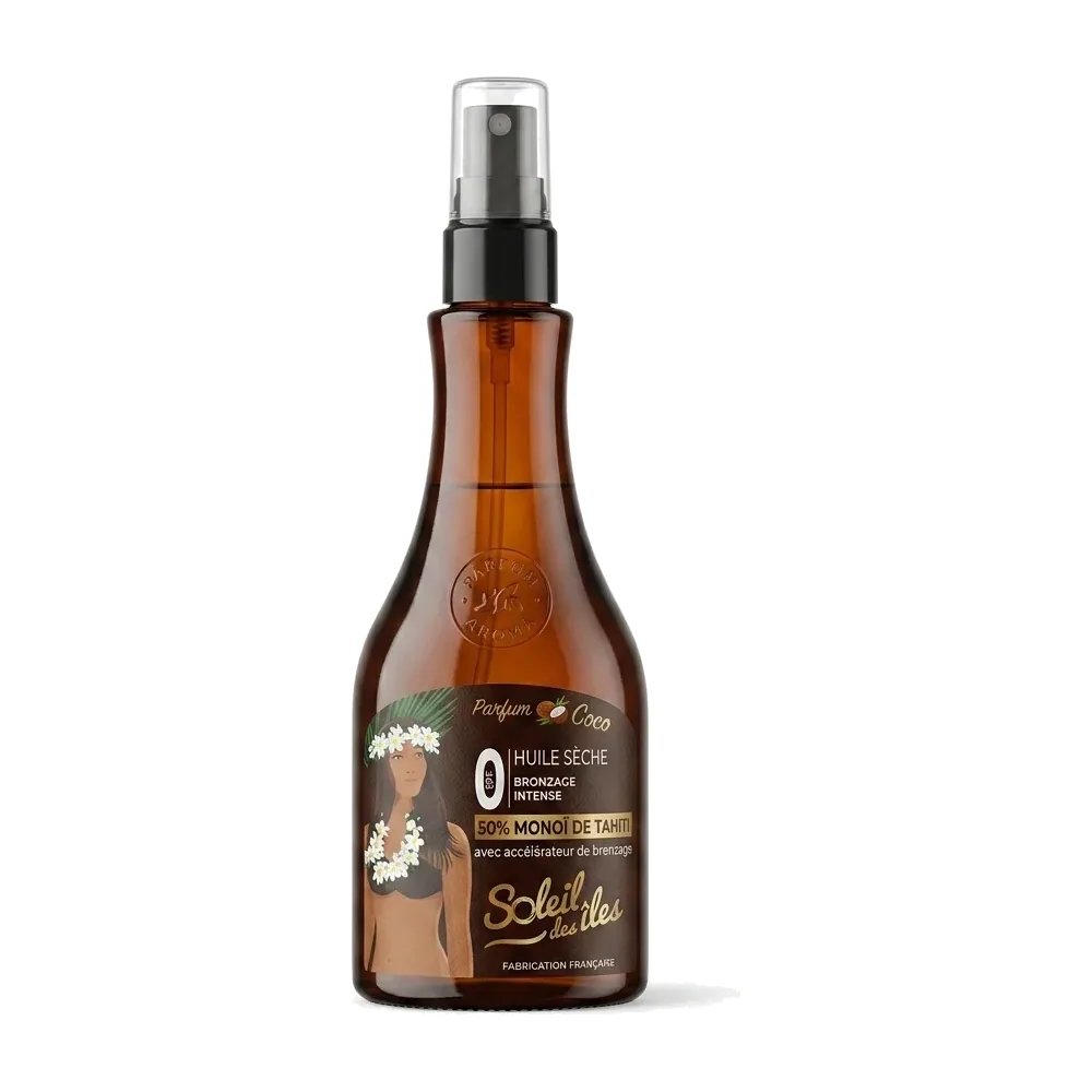 Soleil des îles – Parfum Coco Huile Sèche Bronzage Intense – Bronzage intense et accéléré