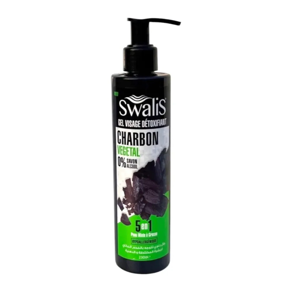 Swalis Gel Nettoyant Visage Au Charbon