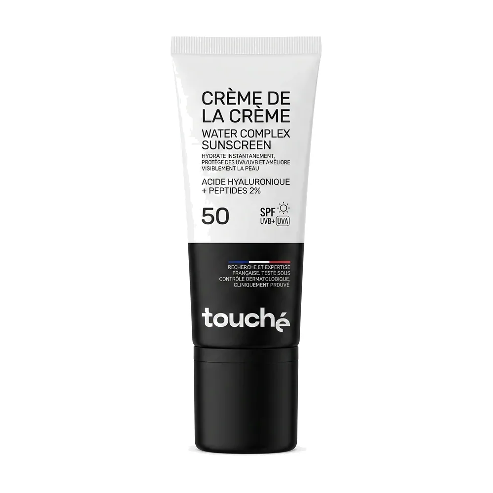 touché – CRÈME DE LA CRÈME WATER COMPLEX SUNSCREEN – Protection et hydratation SPF50 – Non visible