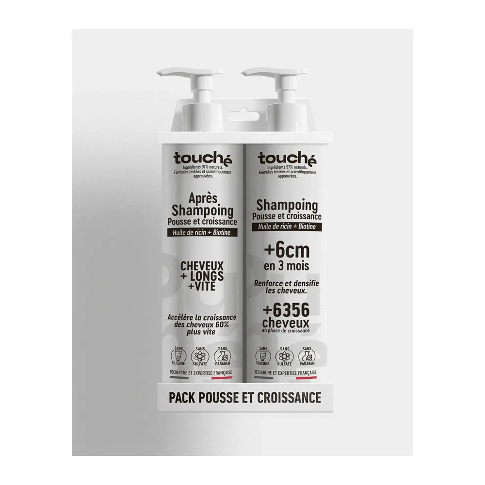 touché skincare Pack shampooing et après-shampooing pousse et croissance