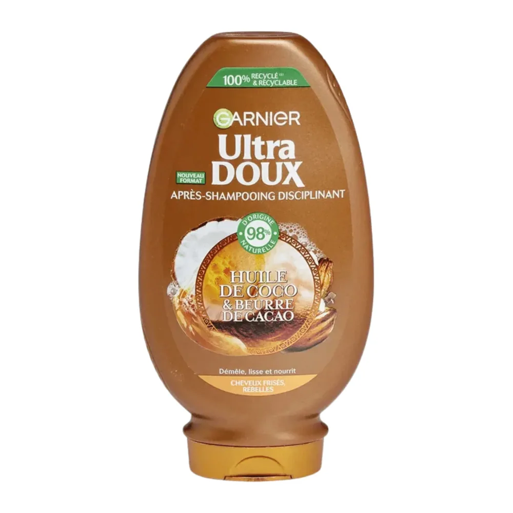 Ultra Doux A/Shp 250Ml Huile De Coco Et Beurre De Cacao Pour Cheveux Frises Rebelles