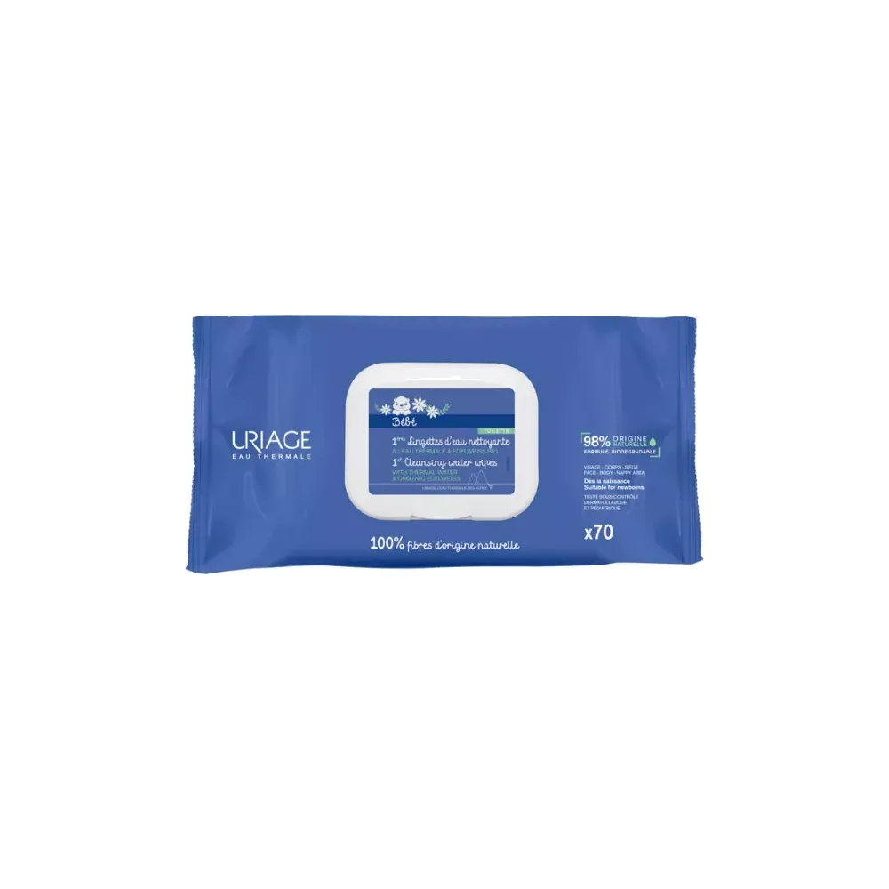 Uriage 1ére Lingettes D’Eau Nettoyante 70pcs