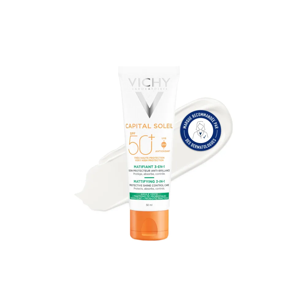 Vichy Capital Soleil Crème Solaire Matifiante 3en1 SPF50+ Peau Mixte Acnéique | 50ml