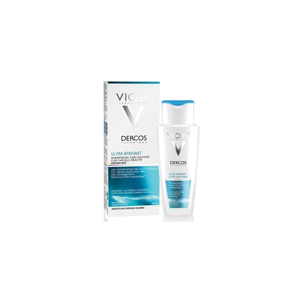 Vichy Dercos Shampooing Ultra Apaisant – Cheveux Normaux À Gras 200Ml