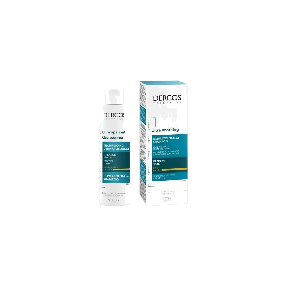 VICHY Shampoing Dercos Ultra Apaisant CHEVEUX SECS 200 ml