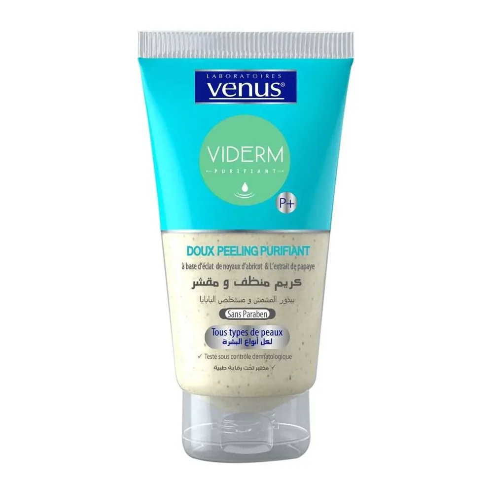 Viderm Gel nettoyant exfoliant 150ml papaye & éclat de noyaux déabricot